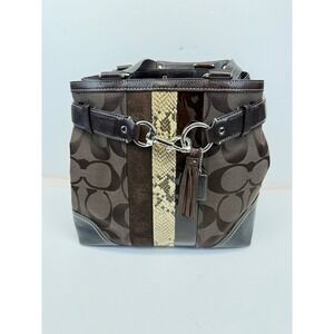 Coach Tote Wallet Checkbook Holder Women 0264 NEW Signature Mixed Media Set